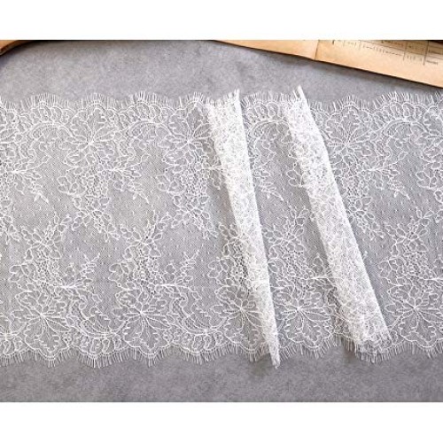 ALE14 Lace Fabric Eyelash Chantilly Floral Bridal/Wedding Dress Fl...