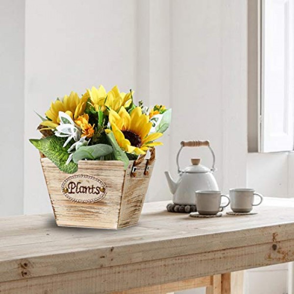 Rustic Wooden Crates Vintage Decorative Tray Storage Display Box C...