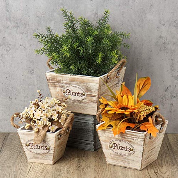 Rustic Wooden Crates Vintage Decorative Tray Storage Display Box C...