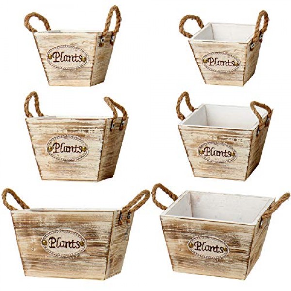 Rustic Wooden Crates Vintage Decorative Tray Storage Display Box C...