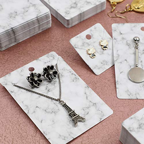 Jewelry Display Cards with Secure Back, Marble Design 3 Sizes, 81...