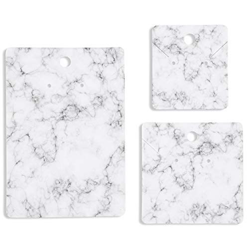 Jewelry Display Cards with Secure Back, Marble Design 3 Sizes, 81...