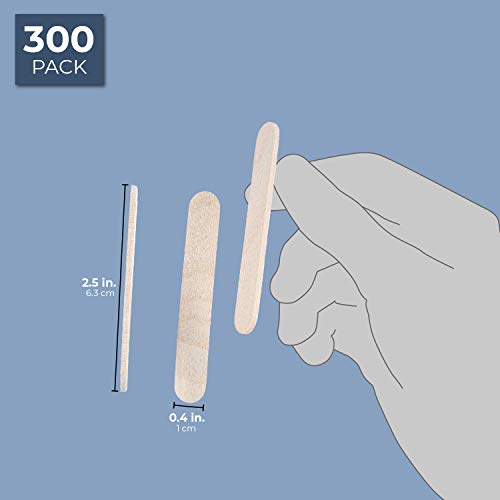 Mini Wood Popsicle Sticks for Crafts 0.4 x 2.5 Inches, 300 Pack
