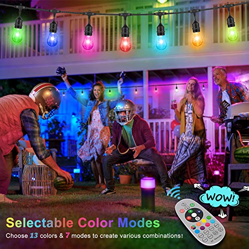 2-Pack 48FT Color Changing Outdoor String Lights, Upgraded RGB LED...