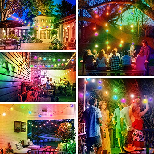2-Pack 48FT Color Changing Outdoor String Lights, Upgraded RGB LED...