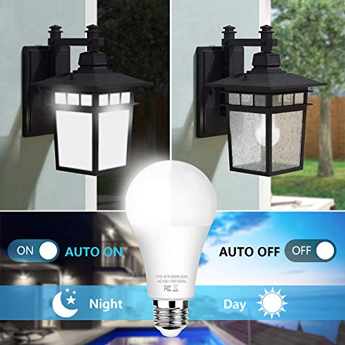 6-Pack Dusk to Dawn LED Light Bulbs, A19 11W100Watt Equivalent, ...