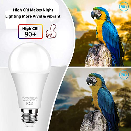 6-Pack Dusk to Dawn LED Light Bulbs, A19 11W100Watt Equivalent, ...