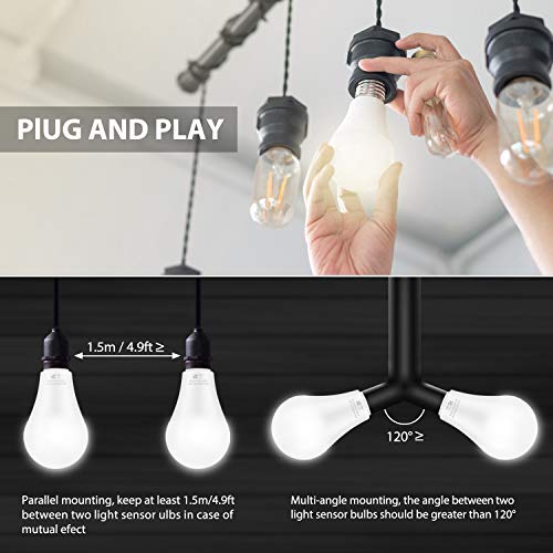 6-Pack Dusk to Dawn LED Light Bulbs, A19 11W100Watt Equivalent, ...