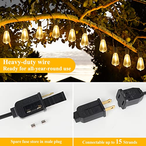 Brightever LED Outdoor String Lights 100FT Patio Lights with 52 Sh...