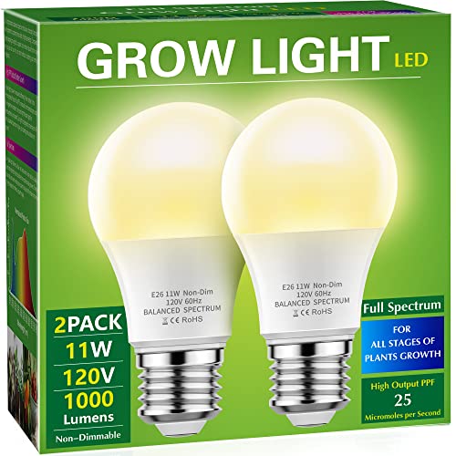 Briignite Grow Light Bulbs, LED Grow Light Bulb A19 Bulb, Full Spe...
