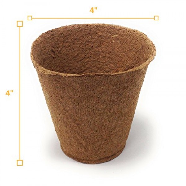 Brillante Plant Starter Peat Pots - 30 Pack of 4 Inch Pots for You...