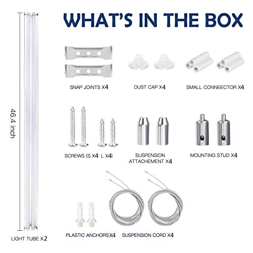 Pack of 2, 4FT LED Grow Light Fixture with Reflector Combo, 120W ...