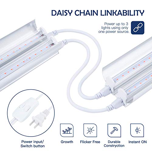 Pack of 2, 4FT LED Grow Light Fixture with Reflector Combo, 120W ...
