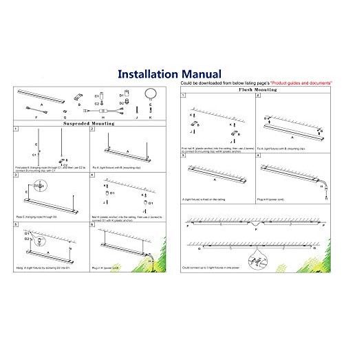 Pack of 2, 4FT LED Grow Light Fixture with Reflector Combo, 120W ...