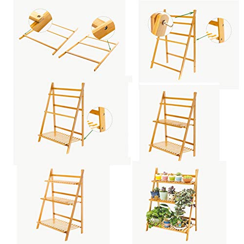 Multi-Tier Bamboo Plant Stand Rack,3-Tier Bamboo Plant Stand Plant...