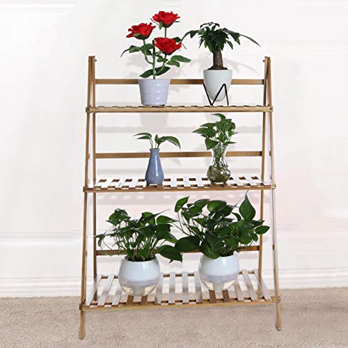 Multi-Tier Bamboo Plant Stand Rack,3-Tier Bamboo Plant Stand Plant...
