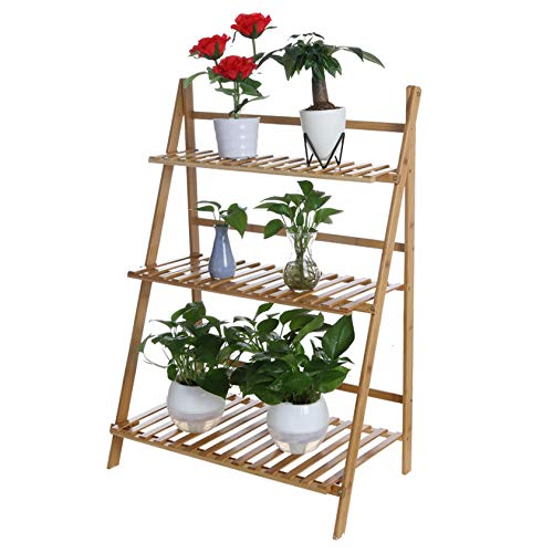 Multi-Tier Bamboo Plant Stand Rack,3-Tier Bamboo Plant Stand Plant...