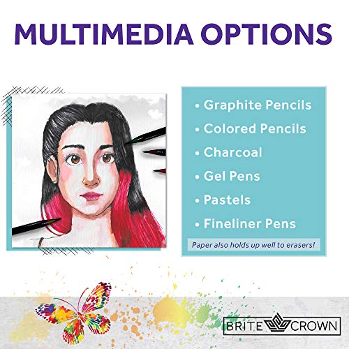 Brite Crown Sketch Book – Sketch Pad 9 x 12-100 Sheets - Perforate...