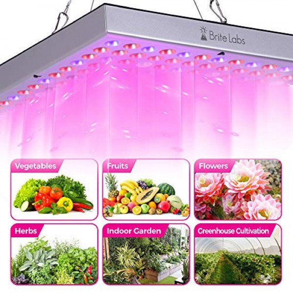 Brite Labs LED Grow Lights for Indoor Plants, 45W Full Spectrum Bu...