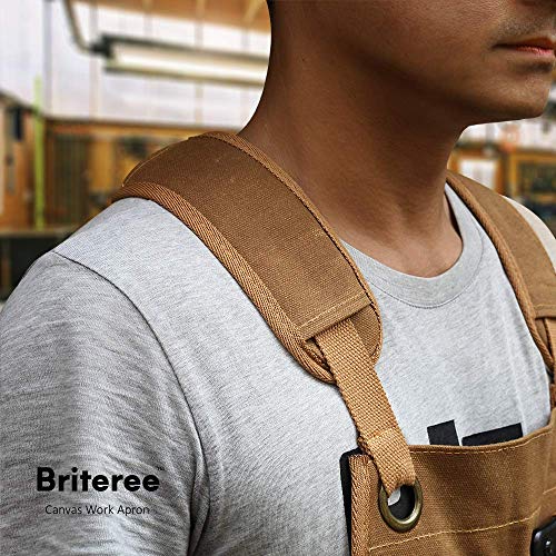 Briteree Woodworking Aprons for men, Gift for Woodworker, with 9 T...
