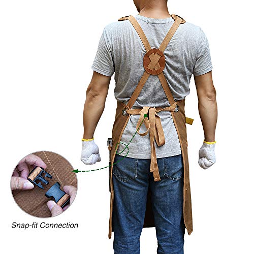 Briteree Woodworking Aprons for men, Gift for Woodworker, with 9 T...