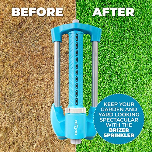 Brizer Oscillating Lawn Sprinkler, Waters 3,000 ft. of Lawn Care, ...