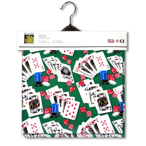 Poker VINYL LINED WATERPROOF Fabric 1yd by 54 in Wide Casino Vegas...