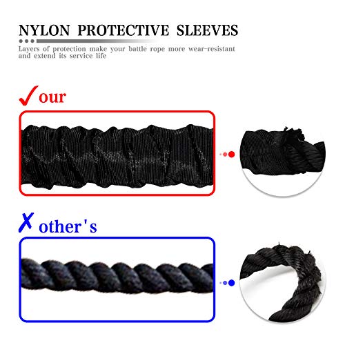 Battle Rope 30FT Battle Ropes for Exercise Workout Rope Exercise R...