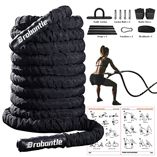 Battle Rope 30FT Battle Ropes for Exercise Workout Rope Exercise R...