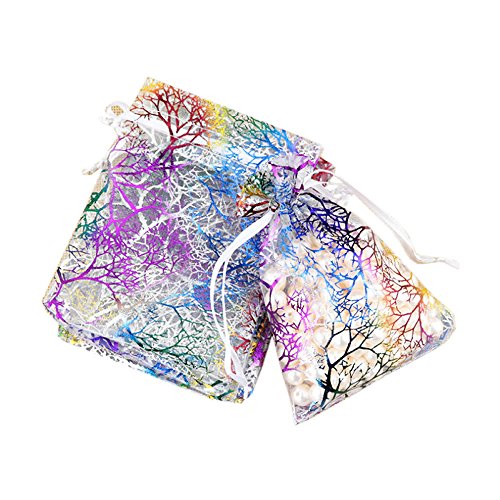 BronaGrand 50pcs Coralline Organza Jewelry Bags Candy Pouch Party ...