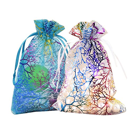 BronaGrand 50pcs Coralline Organza Jewelry Bags Candy Pouch Party ...