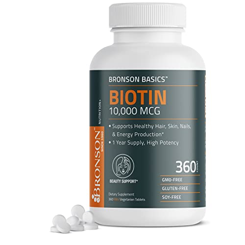Bronson Biotin 10,000 MCG Supports Healthy Hair, Skin & Nails & En...