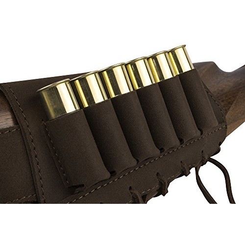 BRONZEDOG Adjustable Leather Buttstock Cartridge Ammo Holder for R...