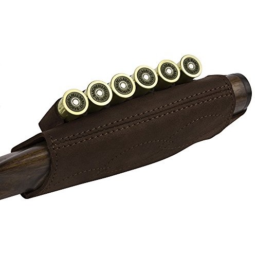 BRONZEDOG Adjustable Leather Buttstock Cartridge Ammo Holder for R...