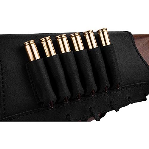 BronzeDog Adjustable Leather Buttstock Cartridge Ammo Holder for R...