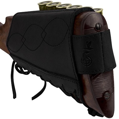 BronzeDog Adjustable Leather Buttstock Cartridge Ammo Holder for R...