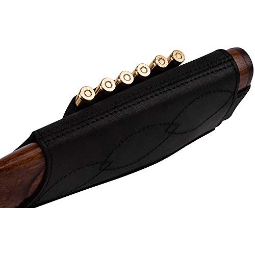 BronzeDog Adjustable Leather Buttstock Cartridge Ammo Holder for R...