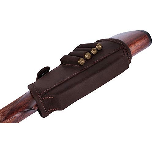 BRONZEDOG Buttstock Cheek Rest Ammo Holder Leather Rifle Pad Water...