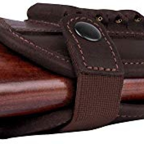 BRONZEDOG Buttstock Cheek Rest Ammo Holder Leather Rifle Pad Water...