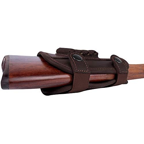 BRONZEDOG Buttstock Cheek Rest Ammo Holder Leather Rifle Pad Water...