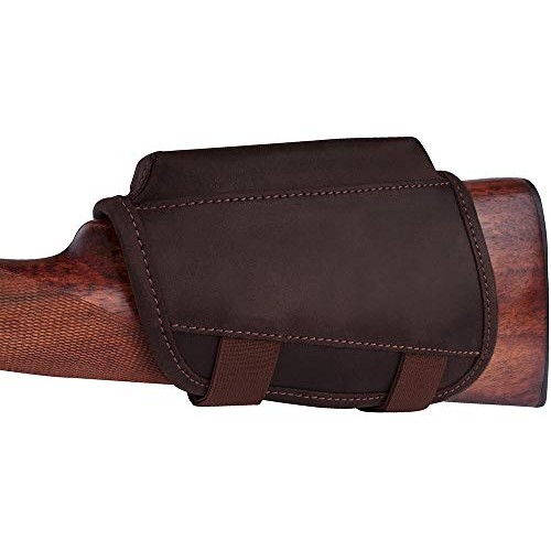 BRONZEDOG Buttstock Cheek Rest Ammo Holder Leather Rifle Pad Water...