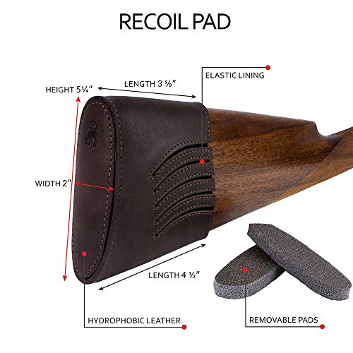 BRONZEDOG Waterproof Genuine Leather Recoil Pad Extendable Stock S...