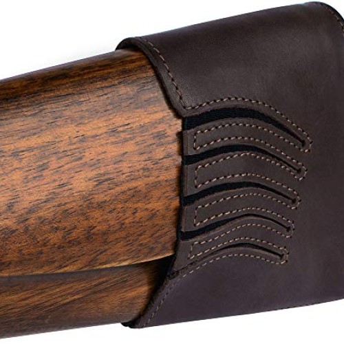 BRONZEDOG Waterproof Genuine Leather Recoil Pad Extendable Stock S...