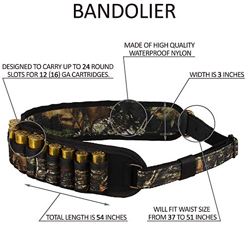 BRONZEDOG Waterproof Shell Holder Nylon Shot Bandolier 12 16 Ga...
