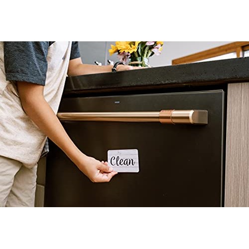 Black and White Wood Clean Dirty Dishwasher Magnet, Reversible Dis...