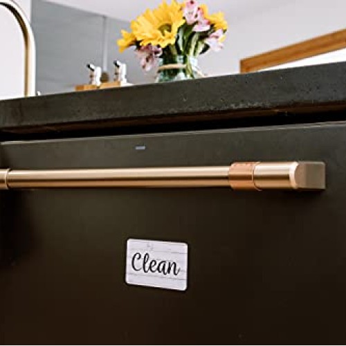 Black and White Wood Clean Dirty Dishwasher Magnet, Reversible Dis...