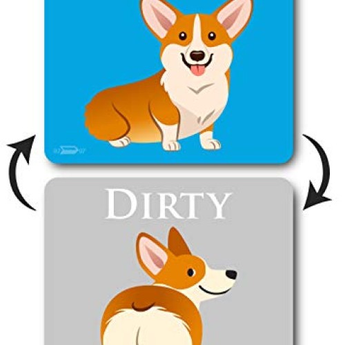 Dog Butt Funny Clean Dirty Dishwasher Magnet, Reversible Dish Wash...