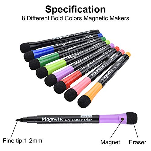 Magnetic Dry Erase Markers, 8 Pack Dealkits Low Odor White Board...