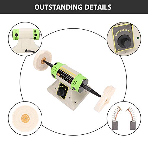 Desktop Double Head Bench Polisher, Jewelry Polishing Buffer Grind...