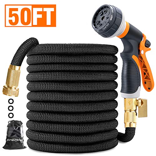 BruRkim 50ft Expandable Garden Hose, Leakproof Lightweight Water H...